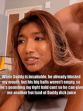 Asian Teen Gets Pounded By A Hot Load Of Daddy Dick Juice'