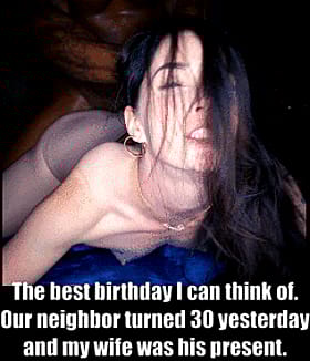 Brunette Wife Gets Interracial Captions on Her Birthday'