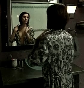 Fucking Hot Chick Giving Herself a Hand Job in the Bathroom Mirror'