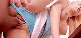 Blonde Teen Gets Deep Fucked While Panties Are Aside'