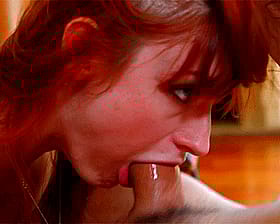 Redhead Gets FaceFucked by a Hardcore Dude'
