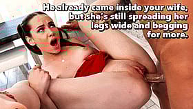 Cuckold Captions: He Already Came Inside You But She's Still Screaming'