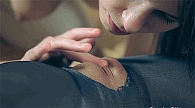 Sexy Lady Touching Man's Nipple'