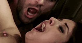Brunette Babe Gets Her Mouth Filled With Cock'