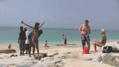 Brunette Hot Chick Gets Naked on the Beach for Public Sex picture 1 of 1