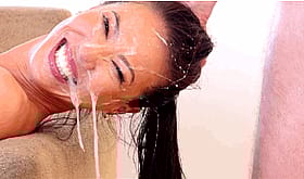 Brunette Bukkake Creampie: Hot and Wet'