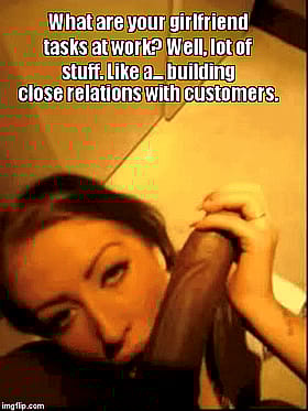 Amateur Brunette Blows Cuckold's Friend in Office'