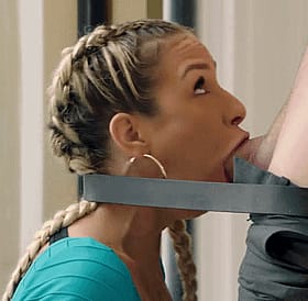 Blonde gets face fucked'