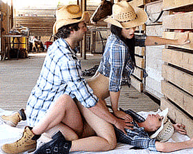 Sizzling Threesome Action with Athletic Babes'