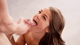 Sizzling Brunette Takes a Hot Load'